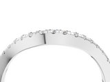 White gold Round Diamond Curved Pavé Wedding Band with U-Prong Setting_27