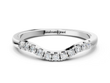 White gold Round Diamond Curved Pavé Wedding Band_12