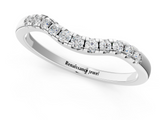 White gold Round Diamond Curved Pavé Wedding Band_13