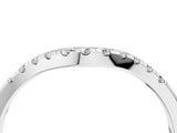 White gold Round Diamond Curved Pavé Wedding Band_16