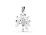 White gold Round Diamond Daisy Flower Pendant with Diamond Accents_8
