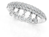 White gold Round Diamond Dangle Promise Ring with Round Diamond Pavé_1