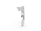White gold Round Diamond Dangle Promise Ring with Round Diamond Pavé_2