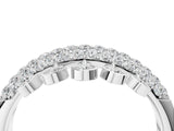 White gold Round Diamond Dangle Promise Ring with Round Diamond Pavé_4