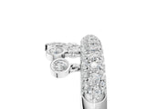 White gold Round Diamond Dangle Promise Ring with Round Diamond Pavé_5