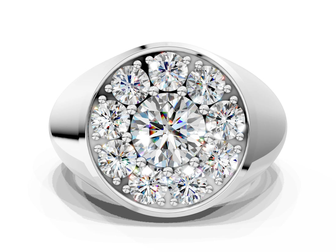 White gold Round Diamond Dome Promise Ring
