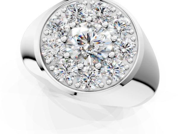 White gold Round Diamond Dome Promise Ring
