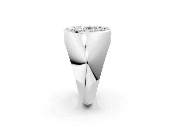 Silver Round Diamond Dome Promise Ring