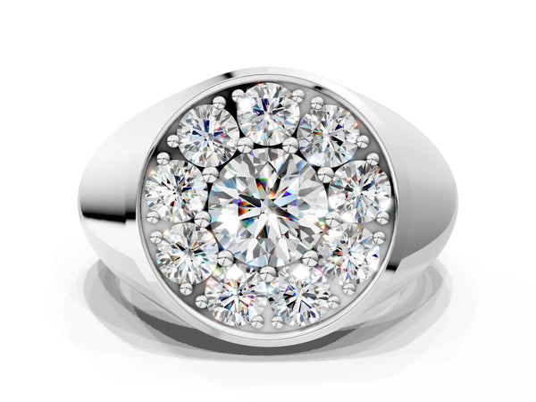 Silver Round Diamond Dome Promise Ring