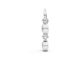 White gold Round Diamond Double Drop Huggie Charm_1