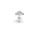 White gold Round Diamond Double Halo Stud Earrings with Prong Setting_153