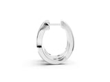 White gold Round Diamond Double Row Huggie Hoop Earrings_5
