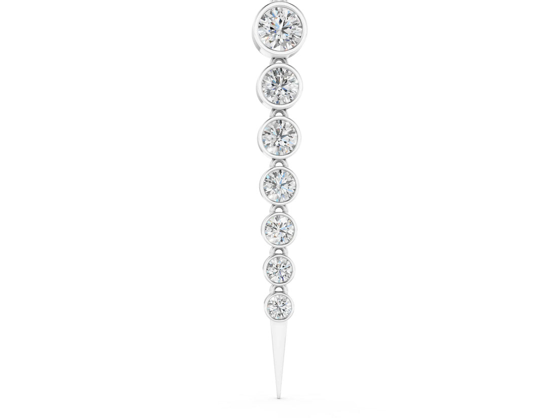 White gold Round Diamond Drop Necklace with Bezel Setting_12