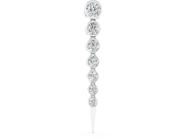 Platinum Round Diamond Drop Necklace with Bezel Setting