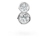 White gold Round Diamond Duo Flatback Earring
