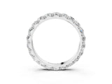 Platinum Round Diamond Eternity Band with Pavé Setting and Shared Prong