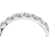 Platinum Round Diamond Eternity Band with Pavé Setting and Shared Prong