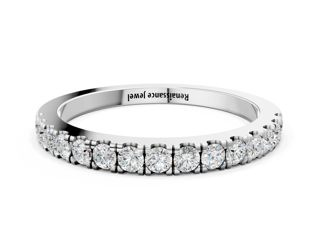 White gold Round Diamond Eternity Band with Prong Setting_20