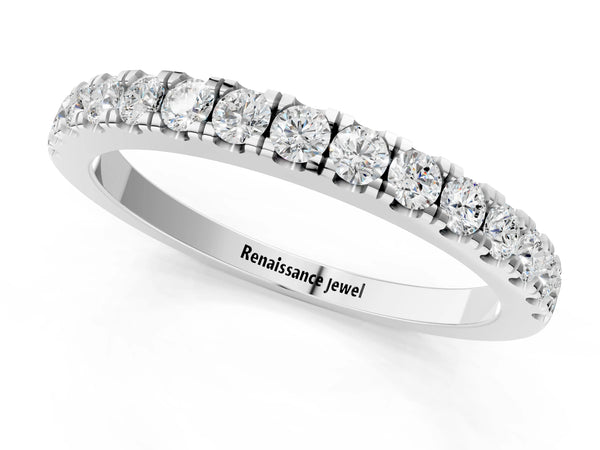 White gold Round Diamond Eternity Band with Prong Setting