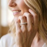 10K White Gold Round Diamond Eternity Band with Shared Prong Setting