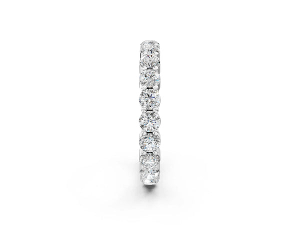 10K White Gold Round Diamond Eternity Band with U-Prong Setting