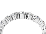 10K White Gold Round Diamond Eternity Band with U-Prong Setting