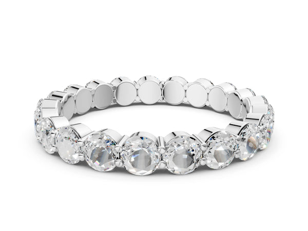 White gold Round Diamond Eternity Band with U-Prong Setting