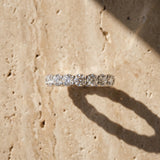 10K White Gold Round Diamond Eternity Band with U-Prong Setting