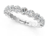 10K White Gold 1.24 Carat E VS Round Diamond Eternity Band with U-Prong Setting