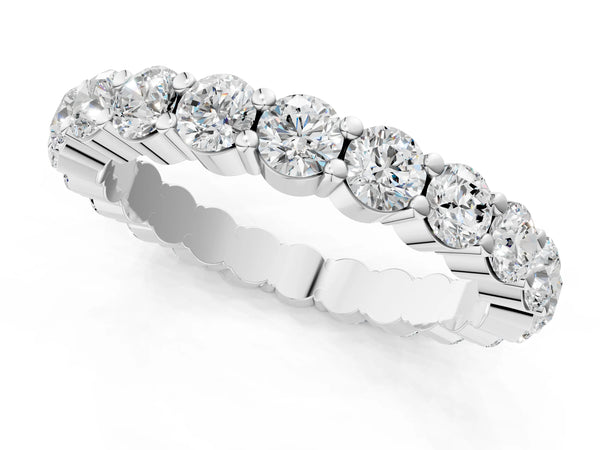 Platinum Round Diamond Eternity Band with U-Prong Setting