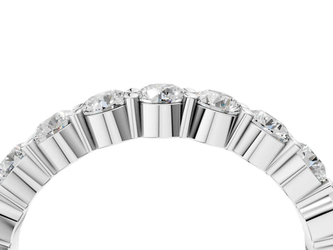 Platinum Round Diamond Eternity Band with U-Prong Setting
