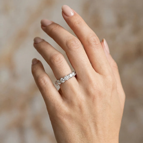 Platinum Round Diamond Eternity Band with U-Prong Setting