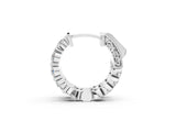 White gold Round Diamond Eternity Hoop Earrings with Scalloped Band and Four-Prong Setting_12