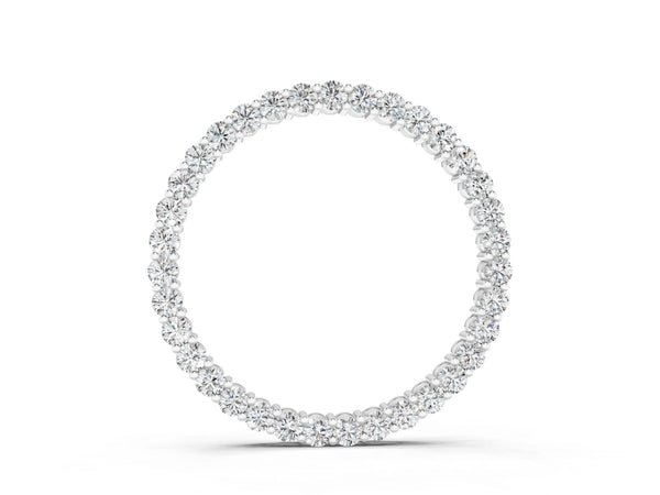 Silver Round Diamond Eternity Pendant with Prong Setting