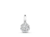White gold Round Diamond Floral Cluster Pendant with Prong Setting_6