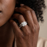 White gold Round Diamond Floral Halo Split Shank Engagement Ring_8