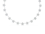 White gold Round Diamond Floral Station Necklace with Diamond Accents_4