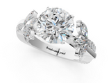 White gold Round Diamond Floral Vine Solitaire Engagement Ring_24