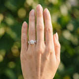 White gold Round Diamond Floral Vine Solitaire Engagement Ring_40
