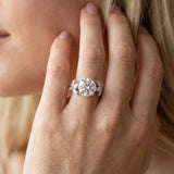 White gold Round Diamond Floral Vine Solitaire Engagement Ring_42