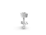White gold Round Diamond Flower Halo Stud Earrings with Petal Prong Setting_12