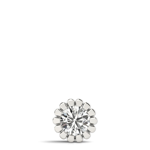 Silver Round Diamond Flower Prong Pendant