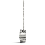 White gold Round Diamond Flower Prong Pendant 2