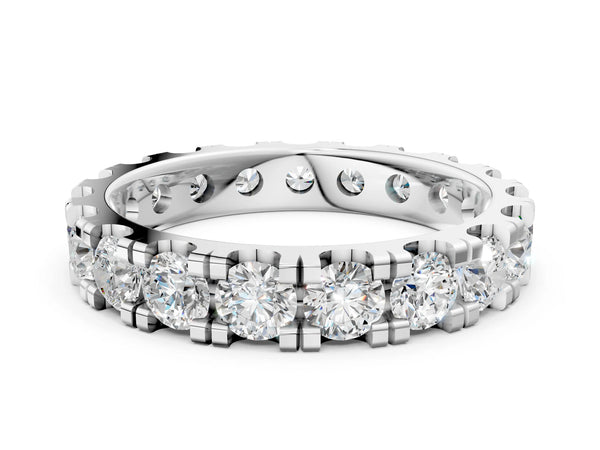 Platinum Round Diamond Full Eternity Band with U-Prong Setting