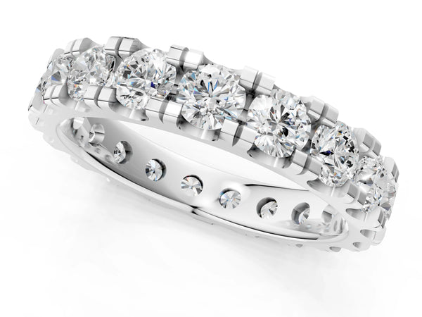 White gold Round Diamond Full Eternity Band with U-Prong Setting