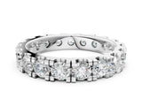 White gold Round Diamond Full Eternity Band with U-Prong Setting