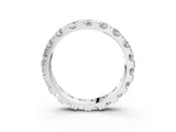 White gold Round Diamond Full Eternity Band with U-Prong Setting_3