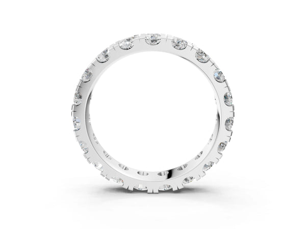 Platinum Round Diamond Full Eternity Band with U-Prong Setting