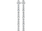 White gold Round Diamond Graduated Dangle Earrings