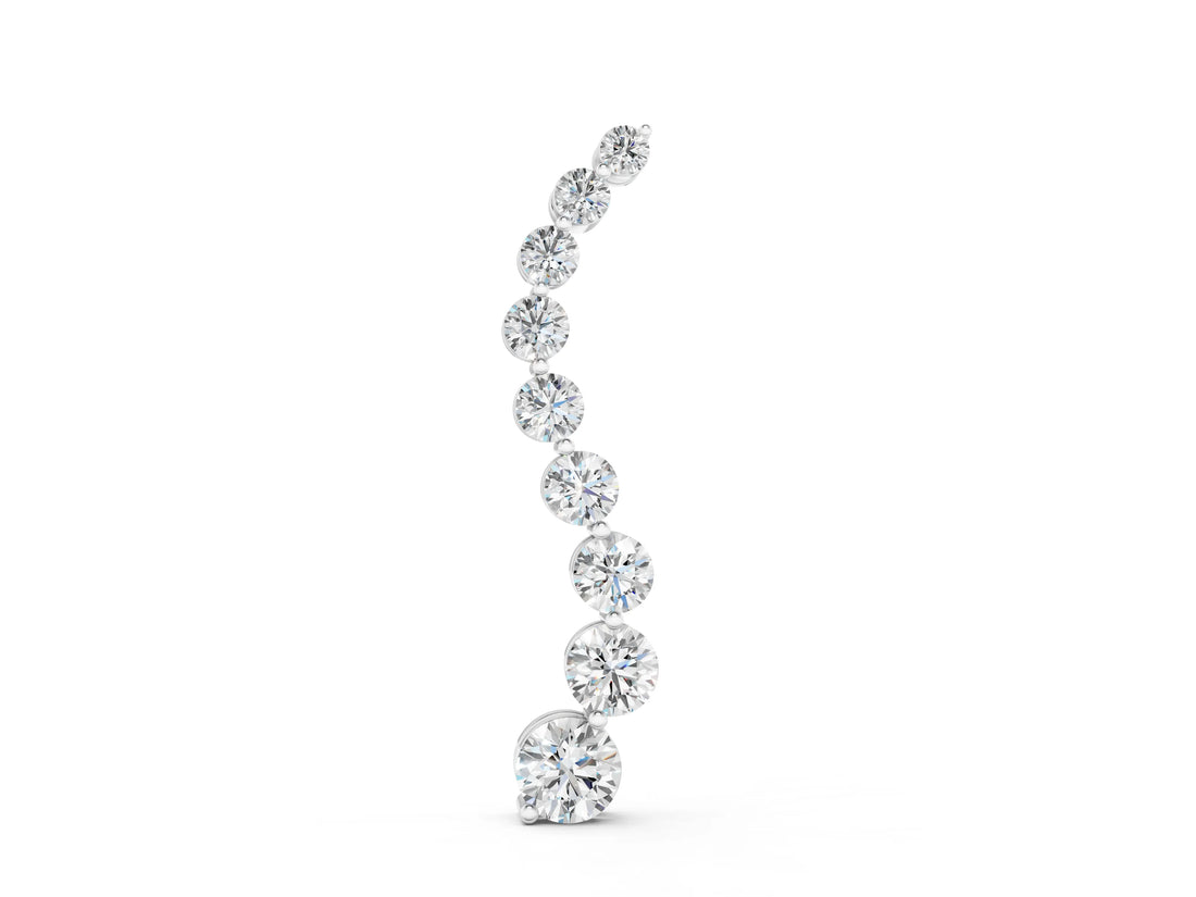 White gold Round Diamond Graduated Prong Set Pendant_6